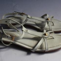 TOD'S Sandales cuir blanches chaussure femme T35.5