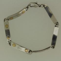 Bracelet argent rivets or bijoux