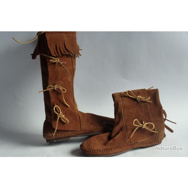 Bottes cuir marron Taos Boots  franges chaussures femmes T41