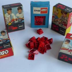 Lot 5 LEGO system 280 / 281 / 282 / 283 / 480 Briques toit rouge Jouet