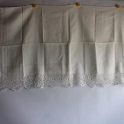 Ancien drap lin fin brodé linge de maison