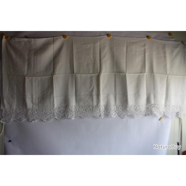 Ancien drap lin fin brod linge de maison