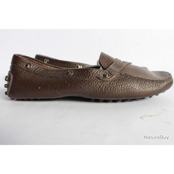 TOD'S mocassins femme cuir grain marron surpiqres T34.5
