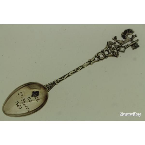 Petite cuillre souvenir Genve Clefs St-Pierre Suisse argent 1989