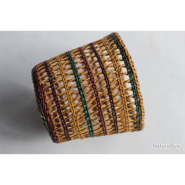 Petite corbeille a papier paille tresse jouet