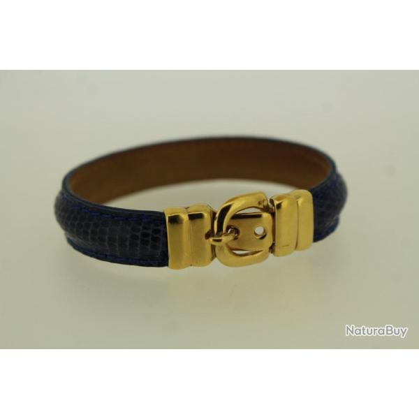 ALBANU Bracelet lzard bleu marine Monaco bijoux