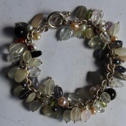 Bracelet argent et pierres véritables bijoux