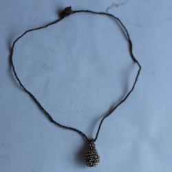 Collier tressé perles argent bijoux
