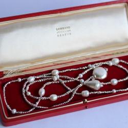 Collier long sautoir argent perles de culture bijoux