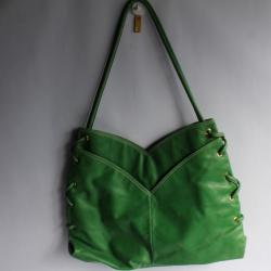 LANCEL Sac à main cuir vert