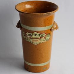 Seau à vin blanc Alsace viticulteur Jacobert papier mâché laqué