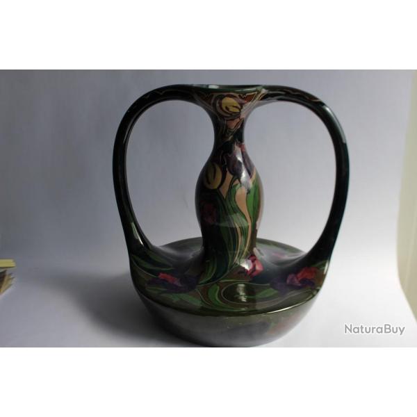 Grand vase cramique Gouda Plateelbakkerik Zuid Hollande Art nouveau