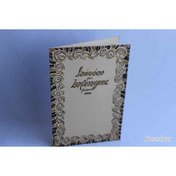 Programme Soires Socit tudiants Zofingue 1921 Suisse