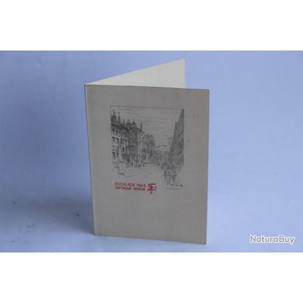 Programme Menu Socit tudiants Zofingue Escalade 1903 Genve Suisse