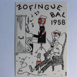 Carte Société étudiants Zofingue Bal 1958 Suisse