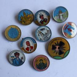 Badges Russes Chernobyl - Cathédrales - Personnages Pins Russie (x10)