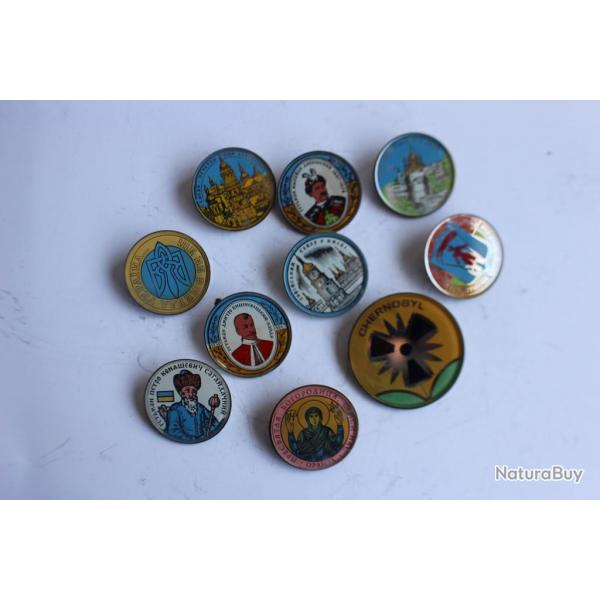 Badges Russes Chernobyl - Cathdrales - Personnages Pins Russie (x10)