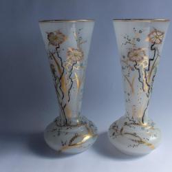 Paire de grands vases émaillés Napoléon III