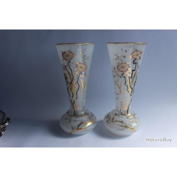 Paire de grands vases maills Napolon III