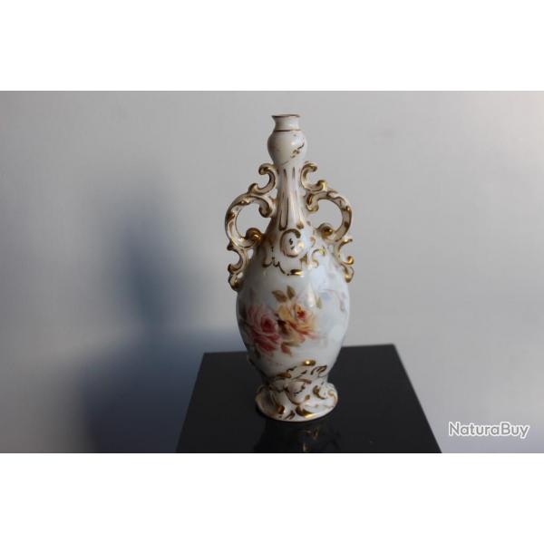 Ancien vase porcelaine Allemagne K.WEIGEL roses