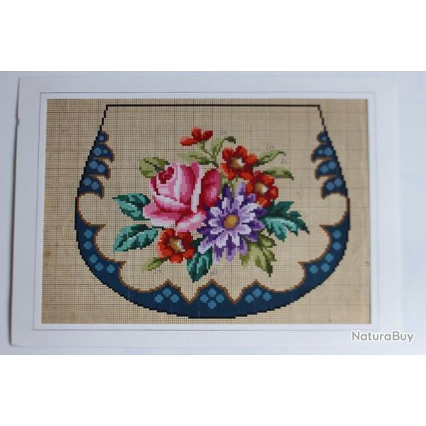 Carton tapisserie de Berlin XIXe sicle broderie couture