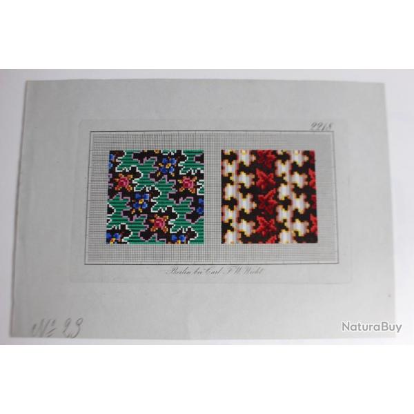 Carton tapisserie de Berlin Wicht XIXe sicle broderie couture
