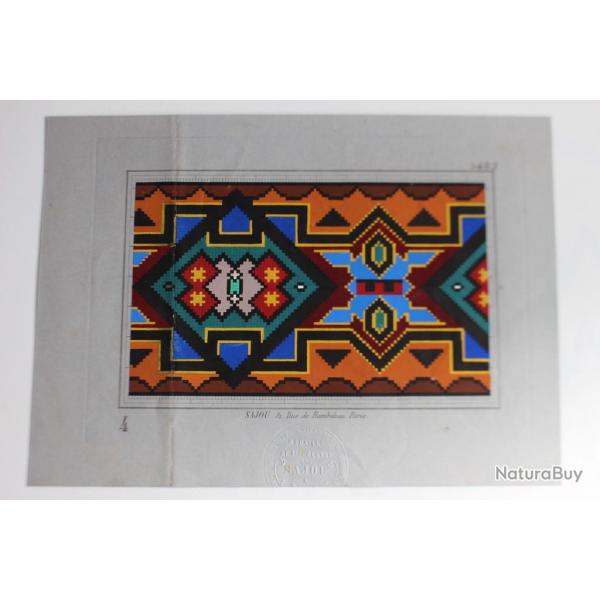 Carton tapisserie de Berlin SAJOU XIXe sicle broderie couture