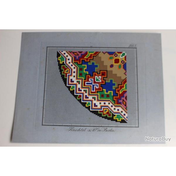 Carton tapisserie de Berlin Knechtel & Co XIXe sicle broderie couture