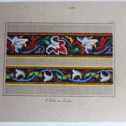 Carton tapisserie de Berlin P. Trübe XIXe siècle broderie couture