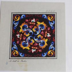 Carton tapisserie de Berlin A. Todt XIXe siècle broderie couture