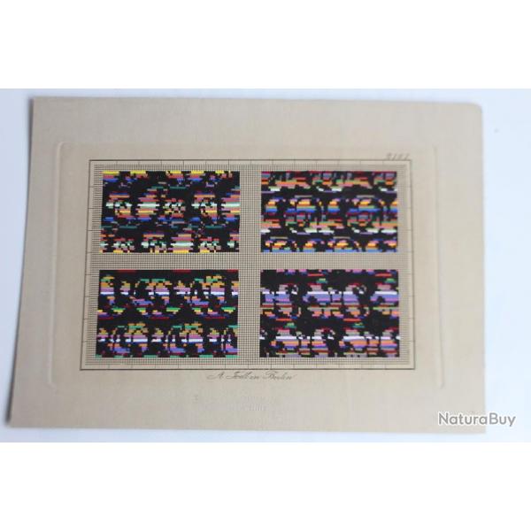 Carton tapisserie de Berlin A. Todt XIXe sicle broderie couture