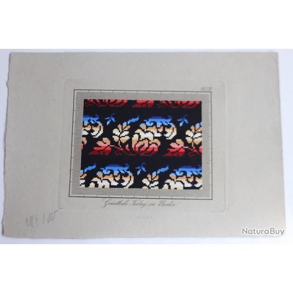 Carton tapisserie Berlin Grnthals Verlag XIXe sicle broderie couture