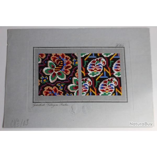 Carton tapisserie Berlin Grnthals Verlag XIXe sicle broderie couture