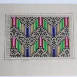 Carton tapisserie de Berlin Grünthal XIXe siècle broderie couture