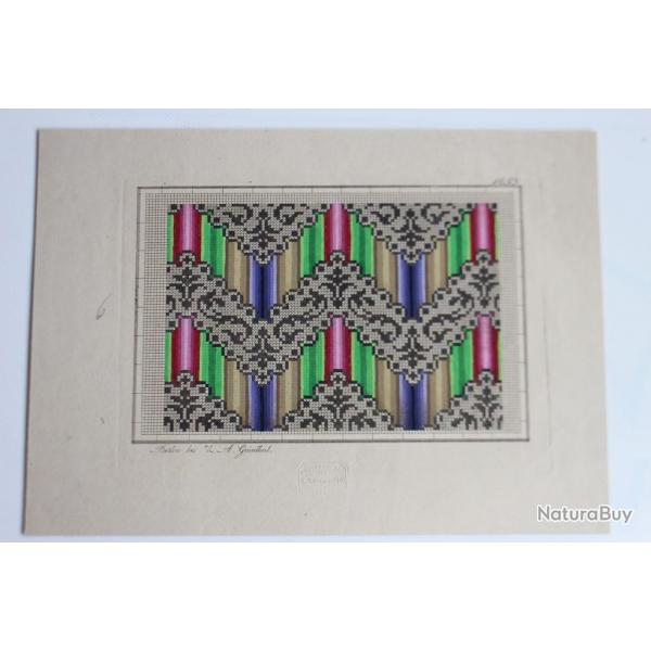 Carton tapisserie de Berlin Grnthal XIXe sicle broderie couture