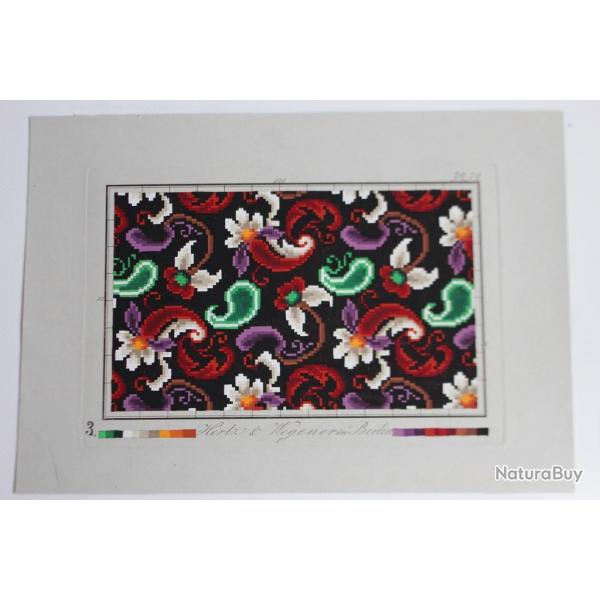 Carton tapisserie Berlin Hertz & Wegener XIXe sicle broderie couture