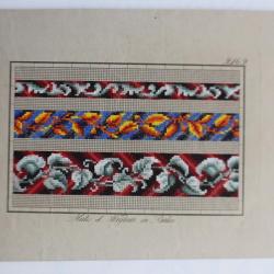 Carton tapisserie Berlin Hertz & Wegener XIXe siècle broderie couture