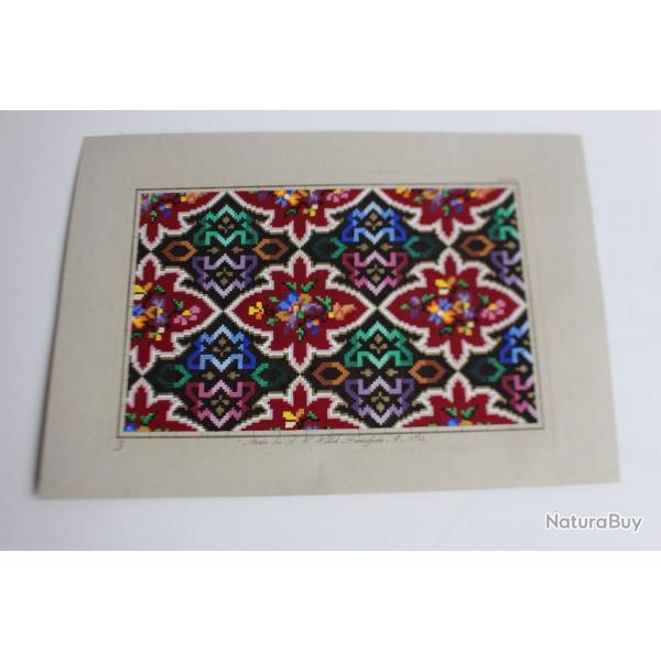 Carton tapisserie de Berlin L. W. Wittich XIXe sicle broderie couture