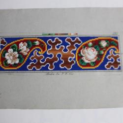 Carton tapisserie de Berlin F. W. Neie XIXe siècle broderie couture