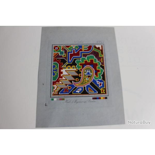 Carton tapisserie de Berlin Hertz & Wegener XIXe sicle