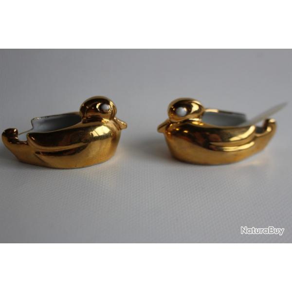 ROBJ Paire de salires porcelaine Art dco canards