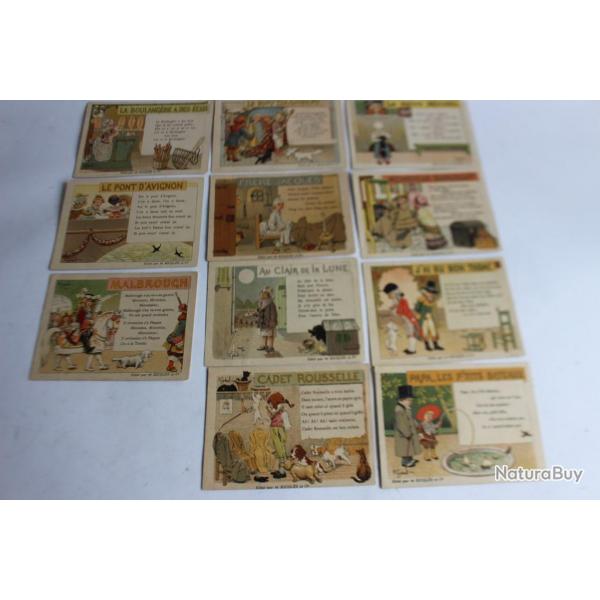 Serie de 11 chromos pub alcool Ricquls par H.Berbault