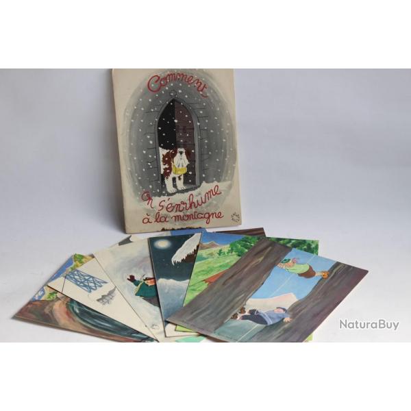 Pochette + 7 calendriers BELLUS Comment on s'enrhume  la montagne