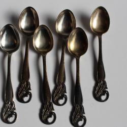 Six petites cuillères à moka Art déco design suédois