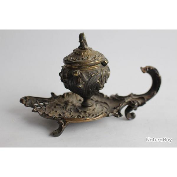 Encrier Bronze XIXe sicle rocailles objets de bureau