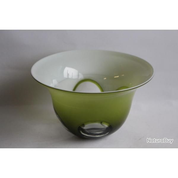 Vase vert design verre multicouche overlay