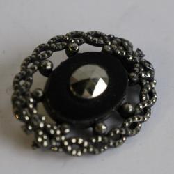 Bijoux broche argent et acier facetté