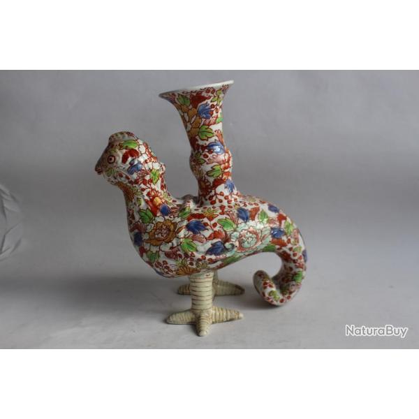 Bougeoir porcelaine maille Chine oiseau cleste