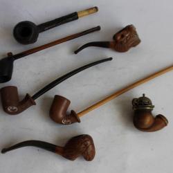 Lot de 7 pipes diverses Objets du fumeur Tabac