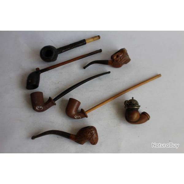 Lot de 7 pipes diverses Objets du fumeur Tabac